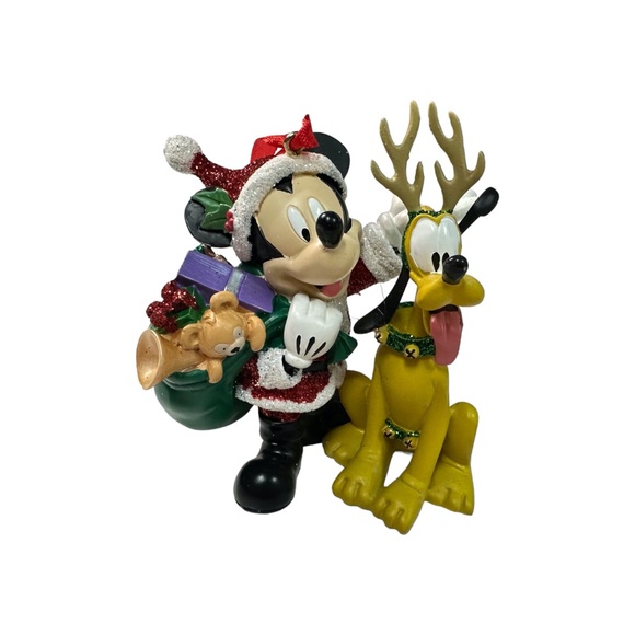 Disney Parks Mickey Mouse & Reindeer Pluto Ornament - Picture 1 of 2